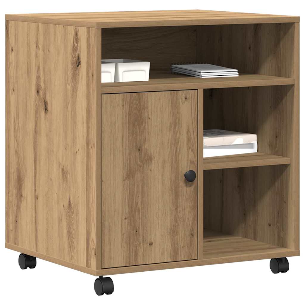 Printerstand met opslag artisanaal eikenkleurig 60 x 50 x 67 cm
