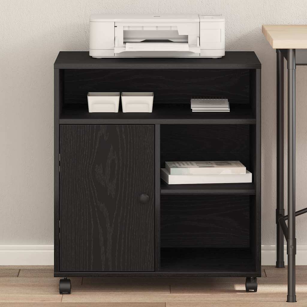 Printerstand Zwart eiken 60 x 50 x 67 cm Bewerkt hout