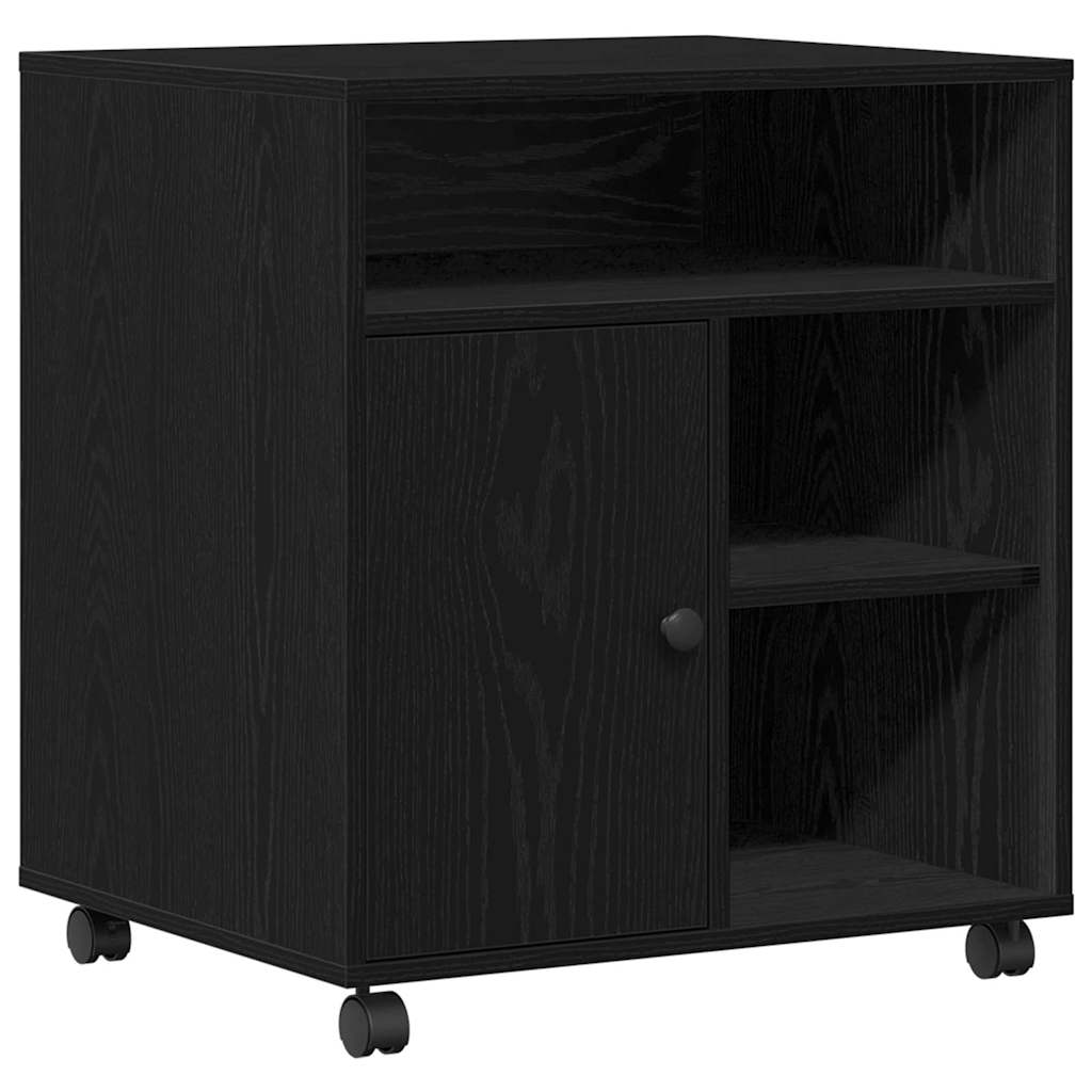Printerstand Zwart eiken 60 x 50 x 67 cm Bewerkt hout