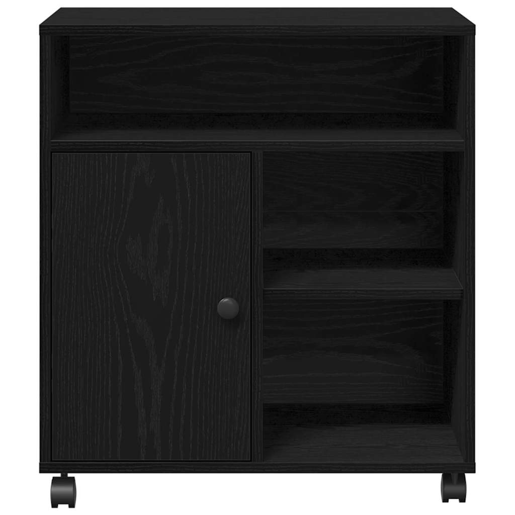 Printerstand Zwart eiken 60 x 50 x 67 cm Bewerkt hout