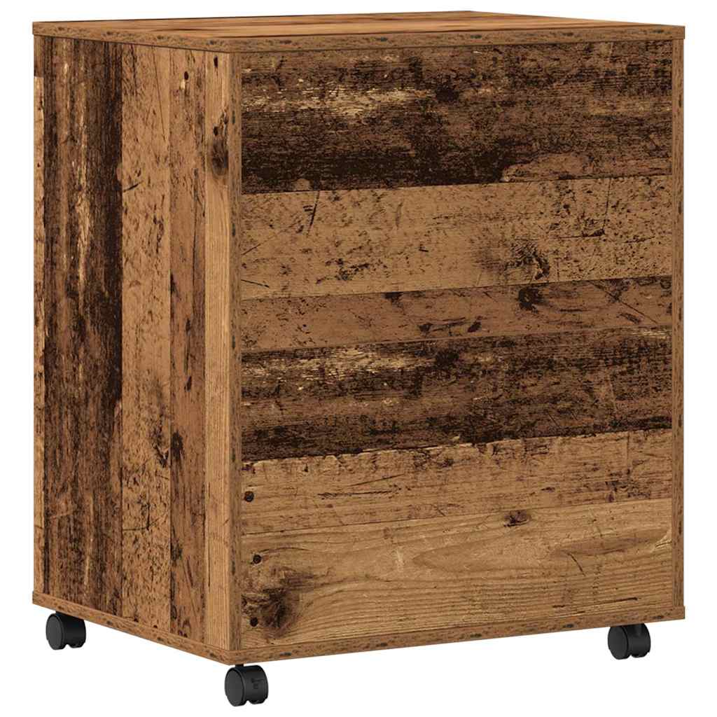 Printerstand met opslag Oud hout 60 x 48 x 74 cm Bewerkt hout