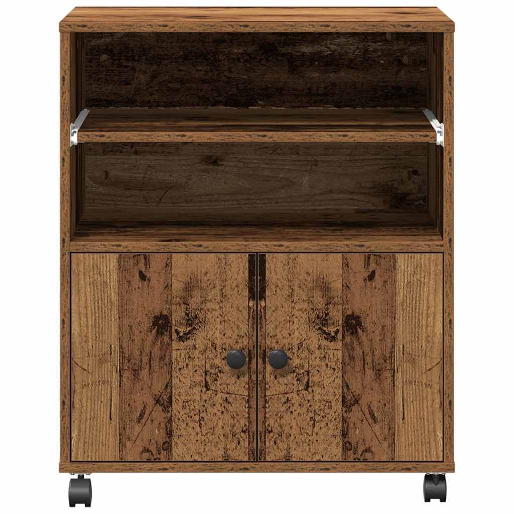 Printerstand met opslag Oud hout 60 x 48 x 74 cm Bewerkt hout