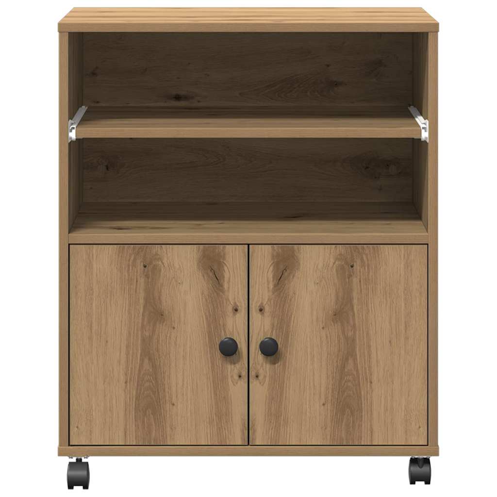 Printerstand met opslag artisanaal eikenkleurig 60 x 48 x 74 cm