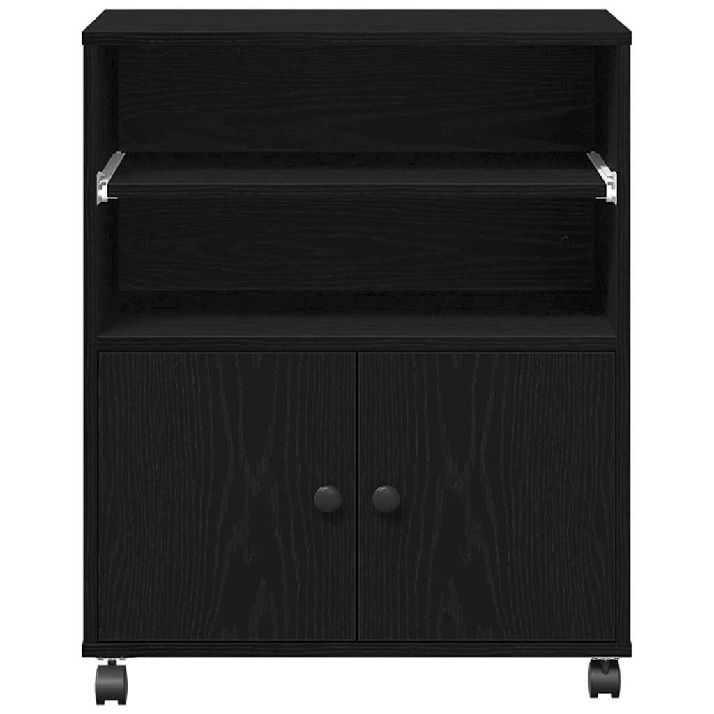 Printerstand Zwart eiken 60 x 48 x 74 cm Bewerkt hout