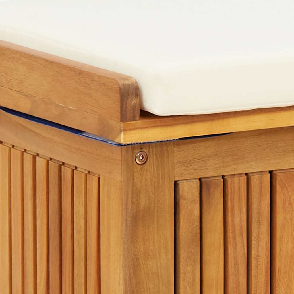 Kussenbox Voor Buiten Massief Acaciahout 60 x 50 x 61 cm Crèmewit