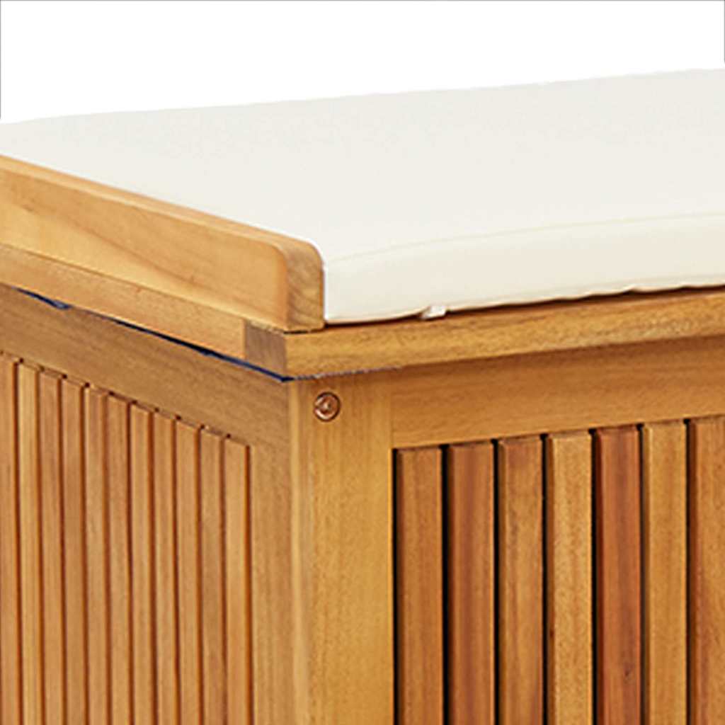 Kussenbox Voor Buiten 90X50X60,5 Cm Massief Acaciahout 90 x 50 x 60.5 cm Crèmewit