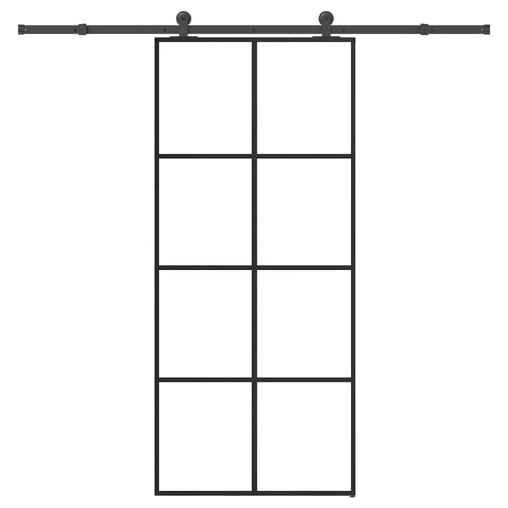 Schuifdeur met beslag 90x205 cm ESG-glas en aluminium