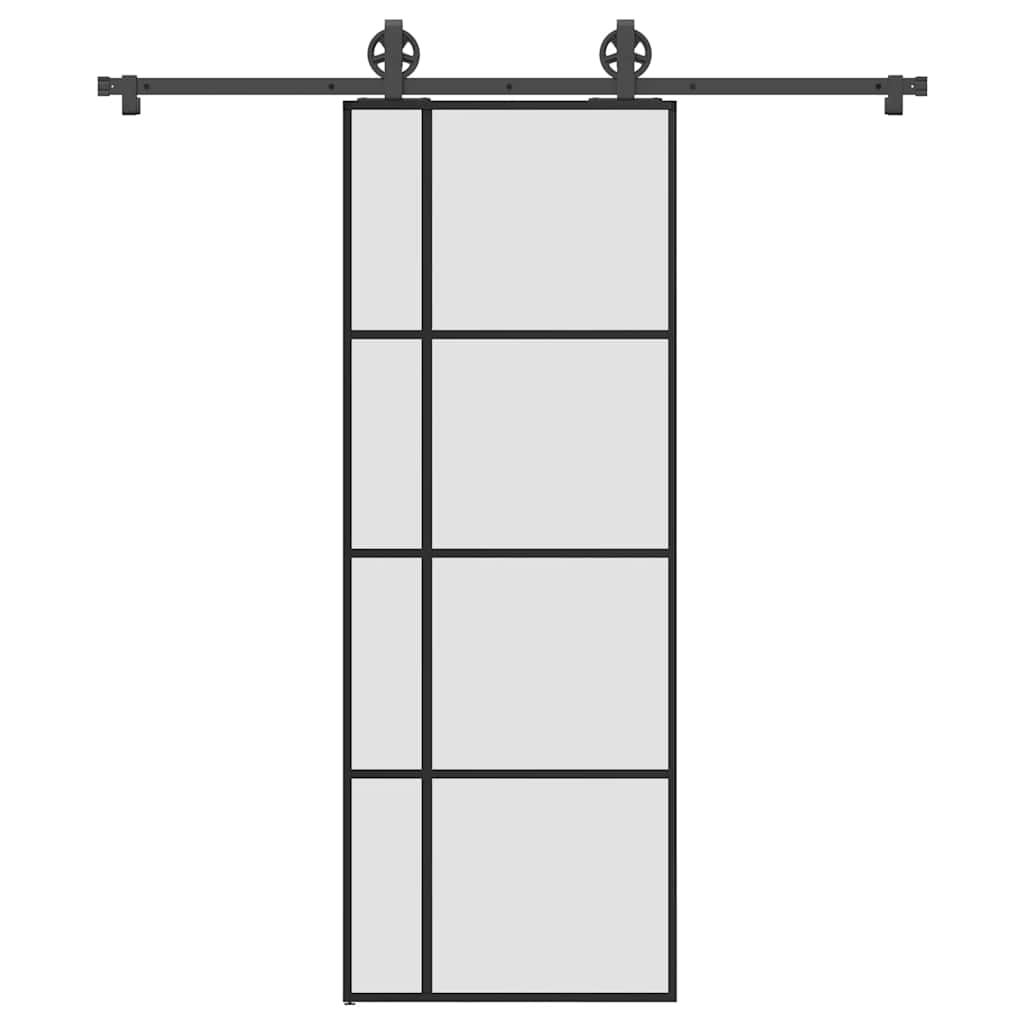 Schuifdeur met beslag 76x205 cm ESG-glas en aluminium