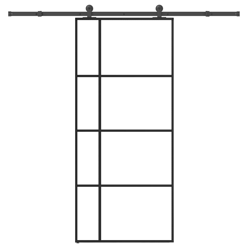 Schuifdeur met beslag 90x205 cm ESG-glas en aluminium