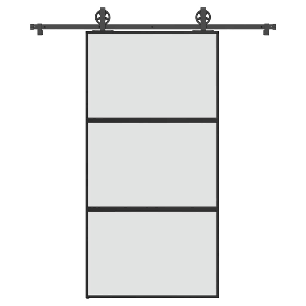 Schuifdeur met beslag 102,5x205 cm gehard glas en aluminium