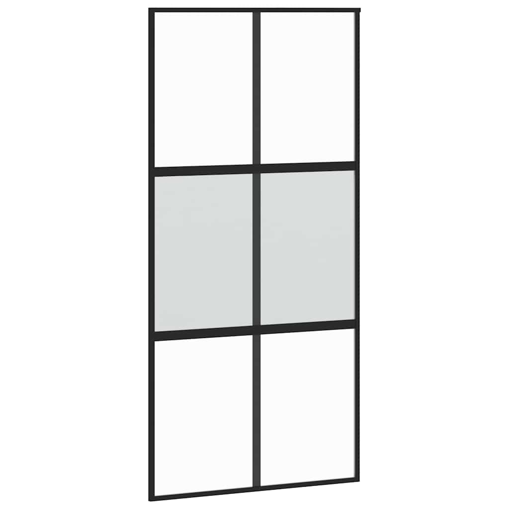 Schuifdeur met beslag 102,5x205 cm gehard glas en aluminium