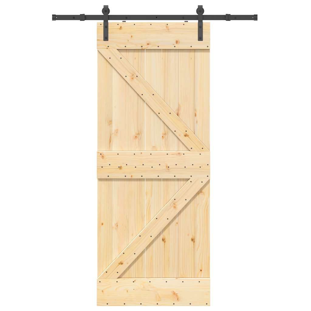 Schuifdeur met beslag 85x210 cm massief grenenhout