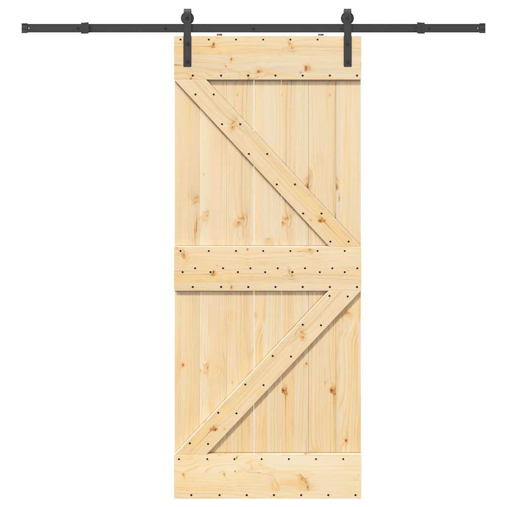 Schuifdeur met beslag 85x210 cm massief grenenhout