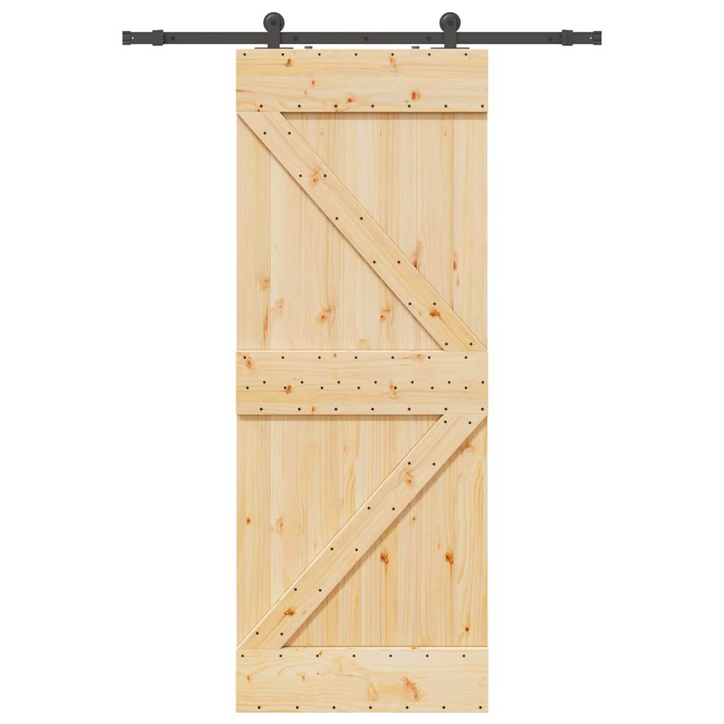 Schuifdeur met beslag 80x210 cm massief grenenhout