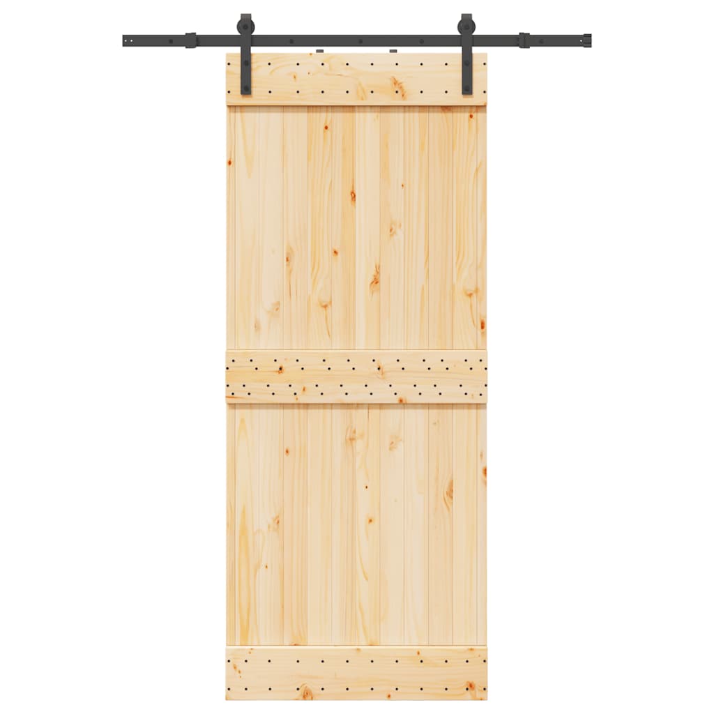 Schuifdeur met beslag 85x210 cm massief grenenhout