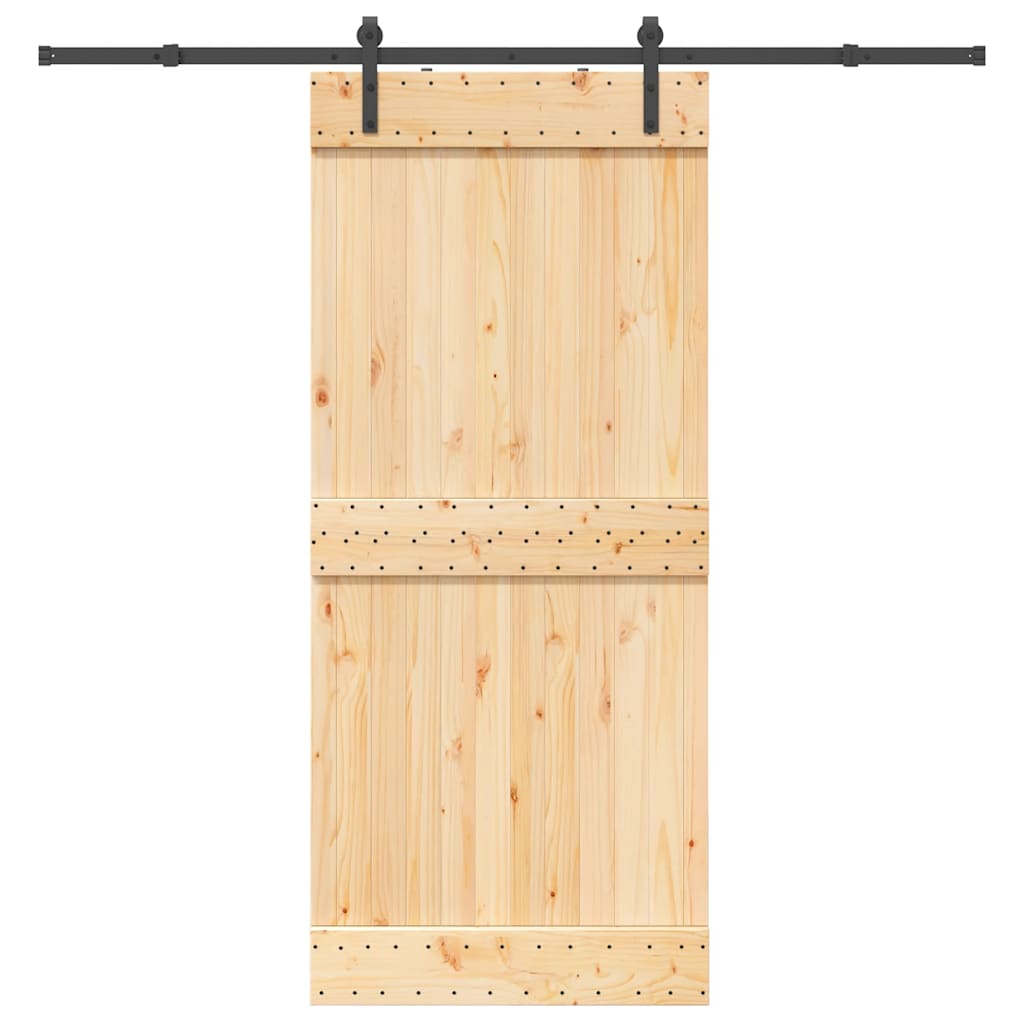 Schuifdeur met beslag 90x210 cm massief grenenhout