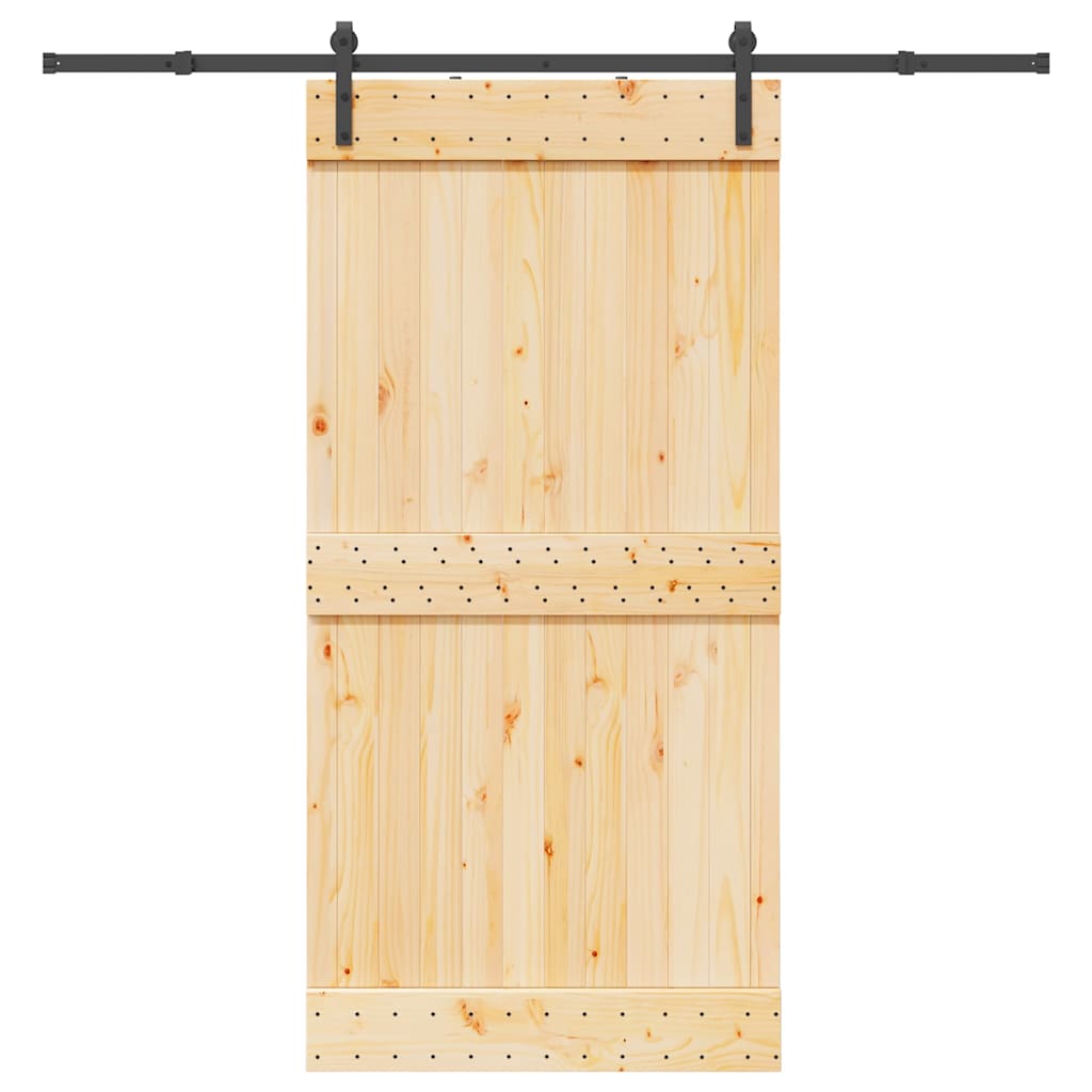 Schuifdeur met beslag 100x210 cm massief grenenhout