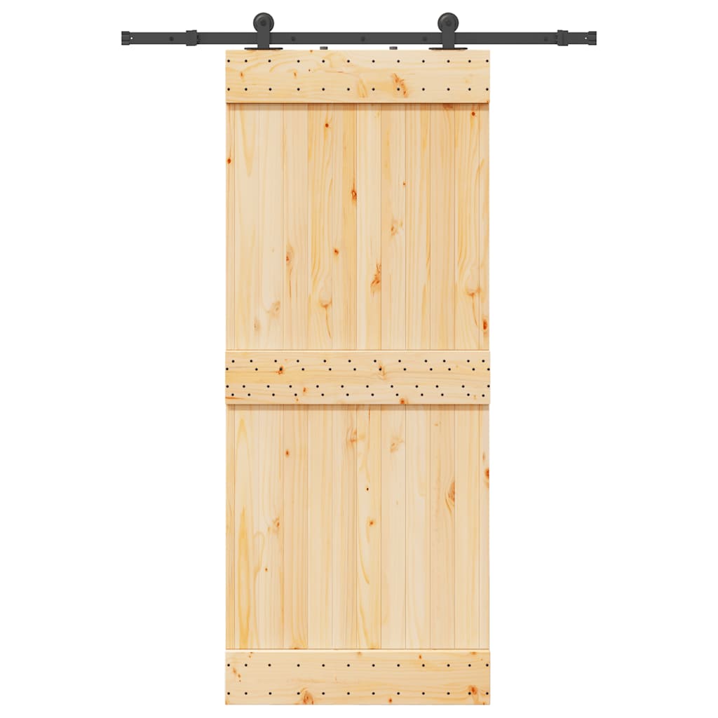 Schuifdeur met beslag 85x210 cm massief grenenhout