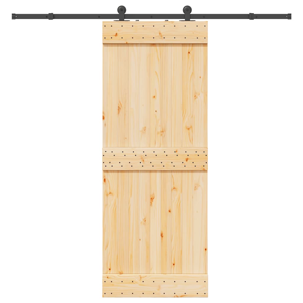 Schuifdeur met beslag 80x210 cm massief grenenhout