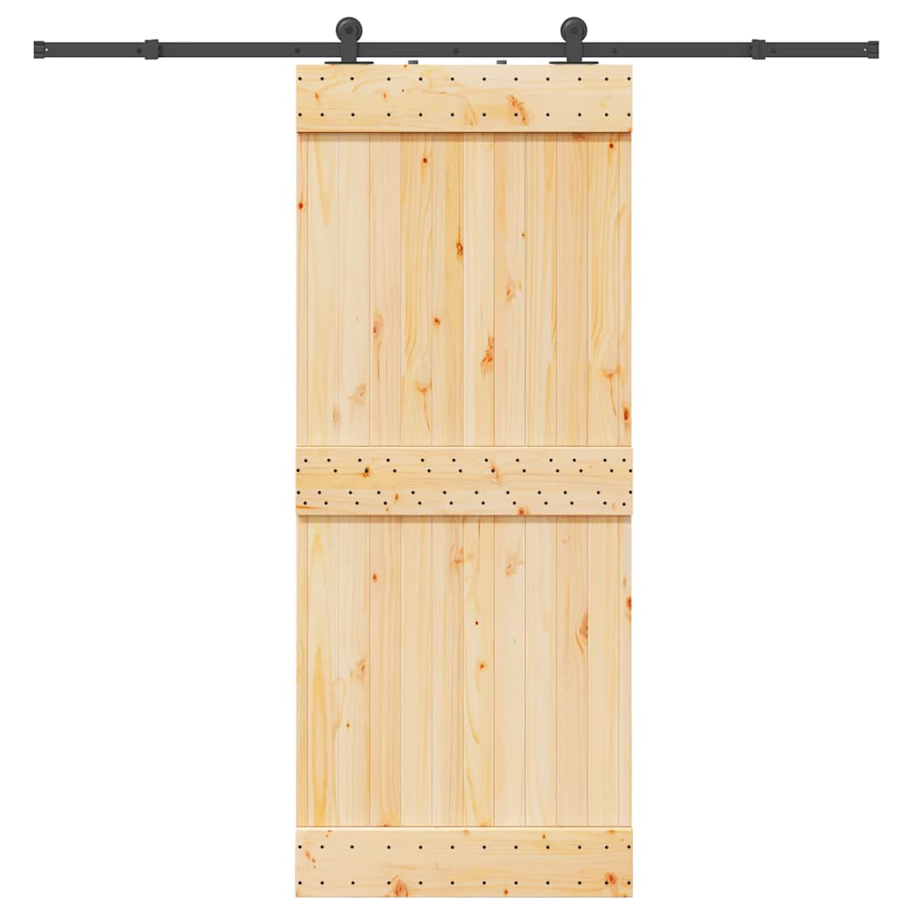 Schuifdeur met beslag 85x210 cm massief grenenhout