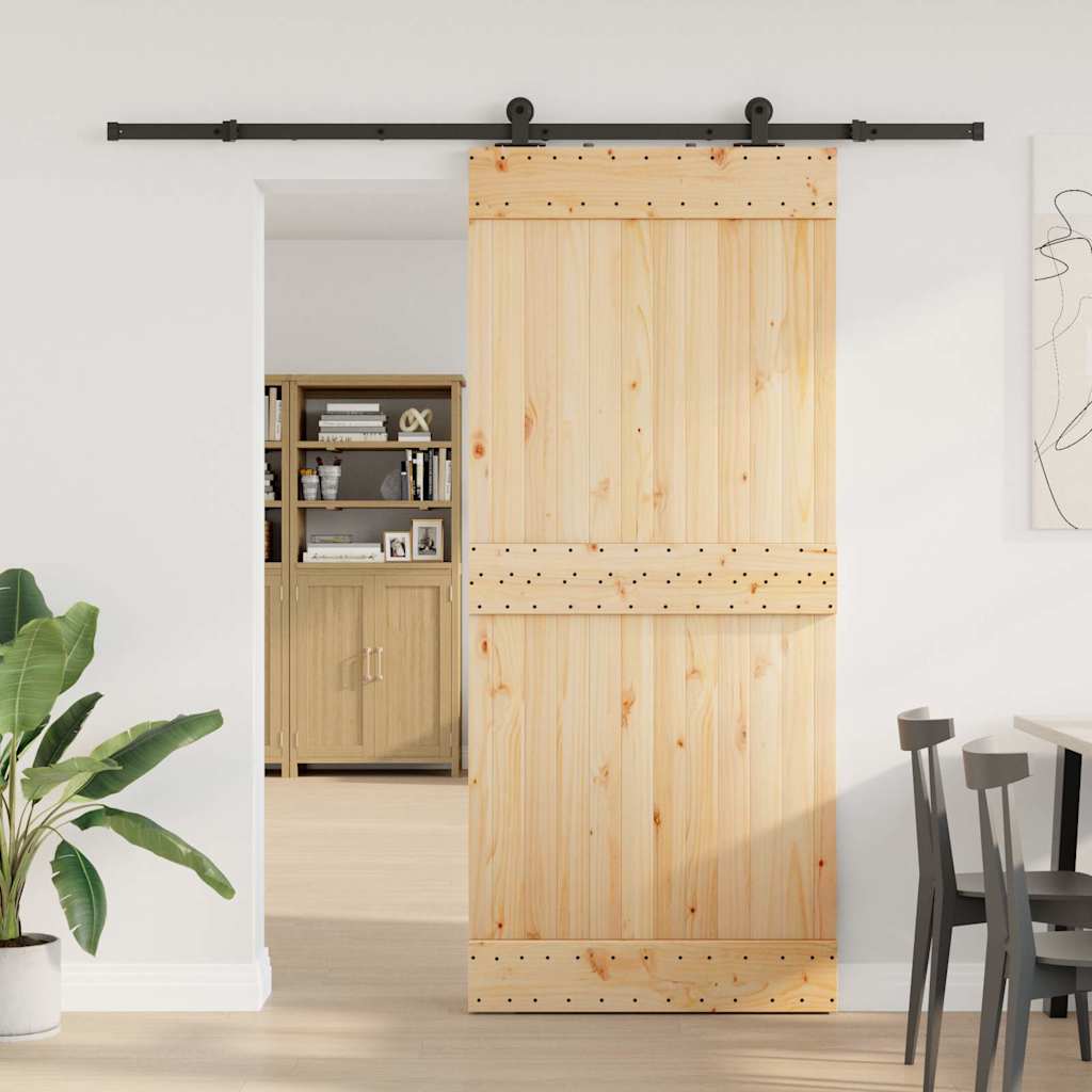 Schuifdeur met beslag 90x210 cm massief grenenhout