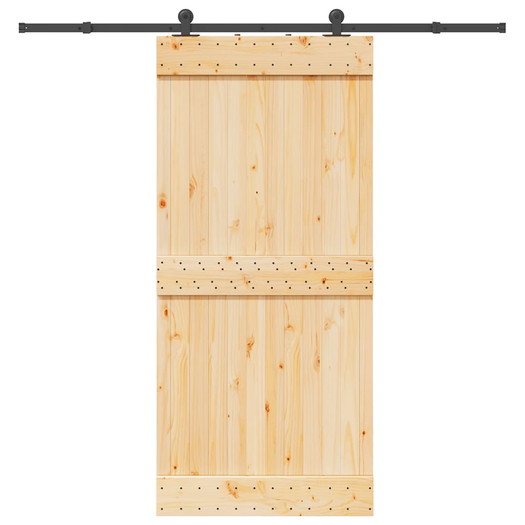 Schuifdeur met beslag 95x210 cm massief grenenhout