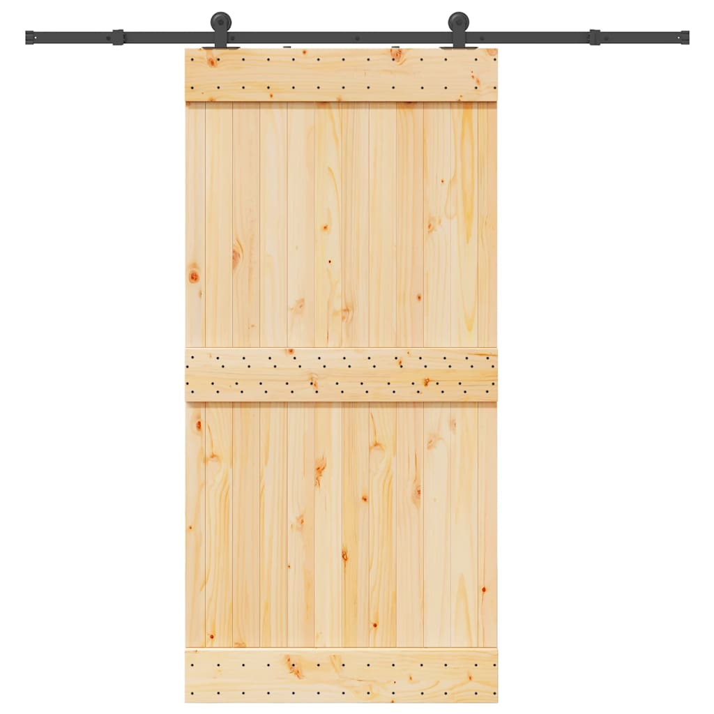 Schuifdeur met beslag 100x210 cm massief grenenhout