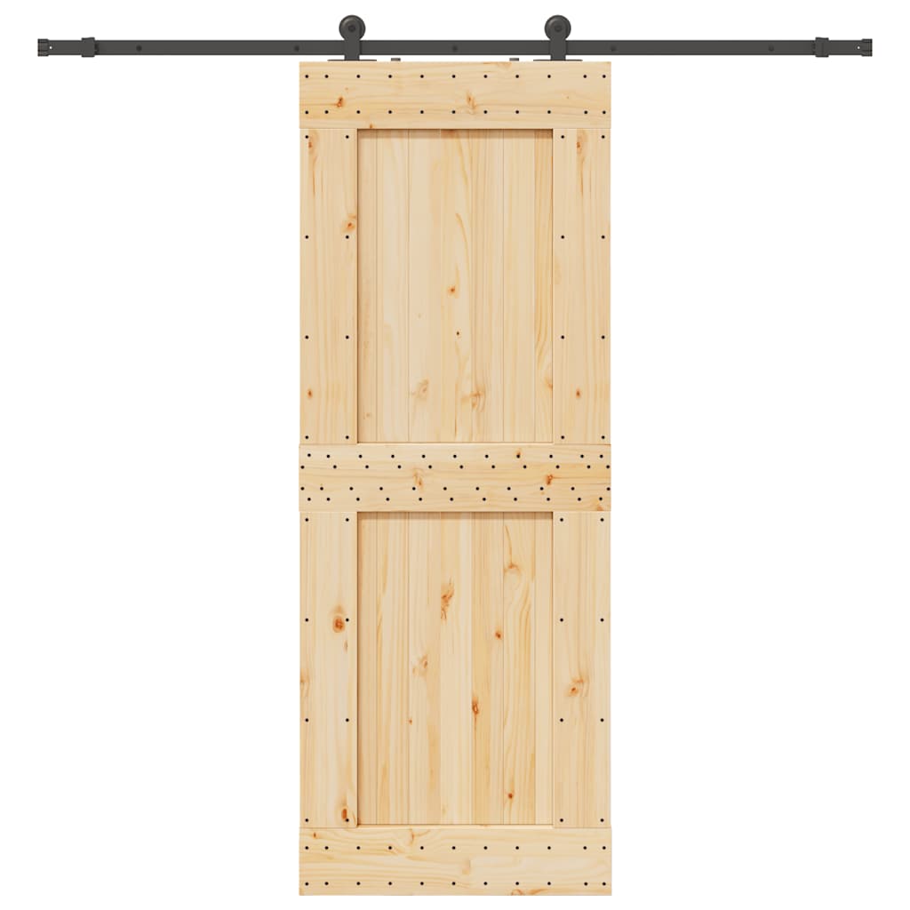 Schuifdeur met beslag 85x210 cm massief grenenhout