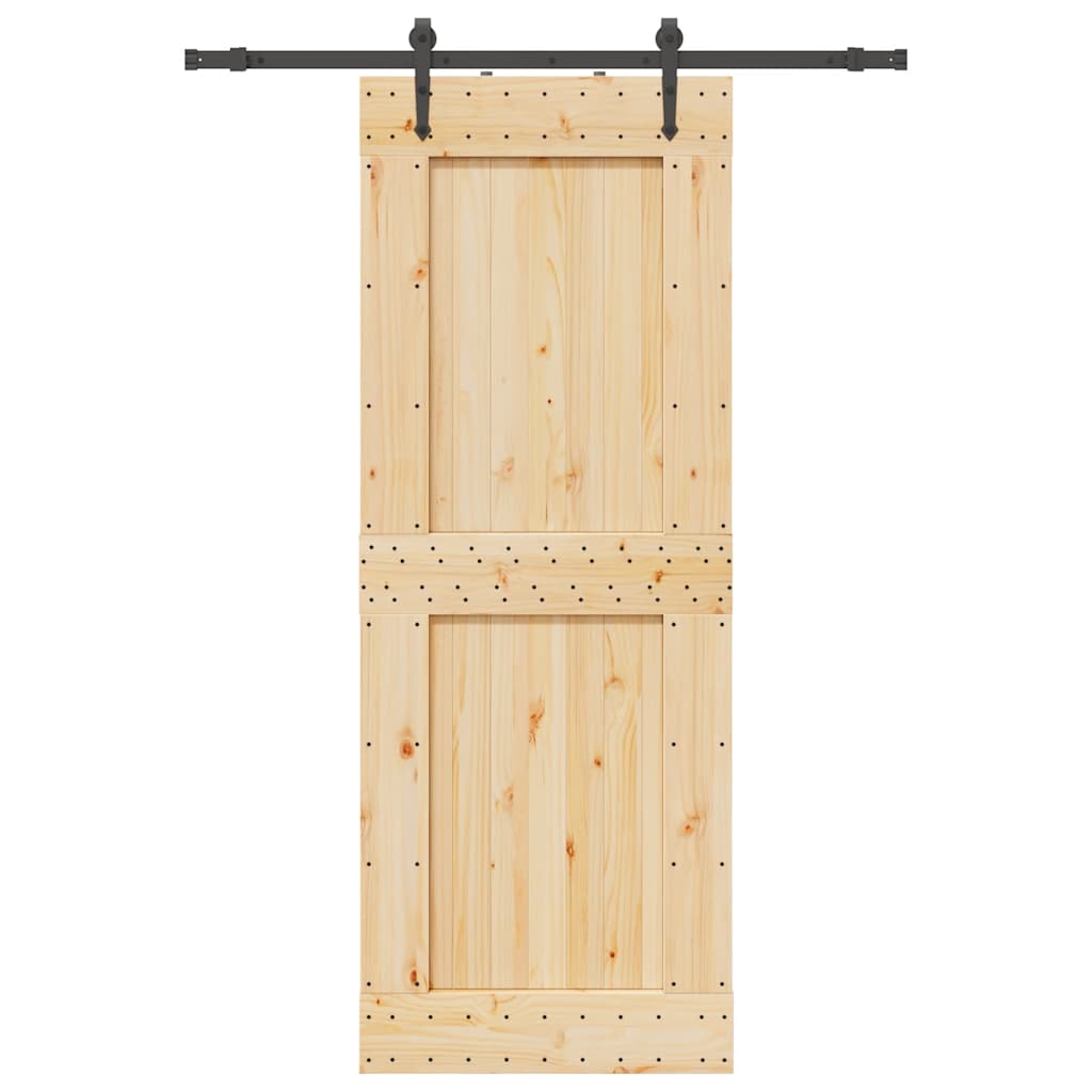 Schuifdeur met beslag 85x210 cm massief grenenhout