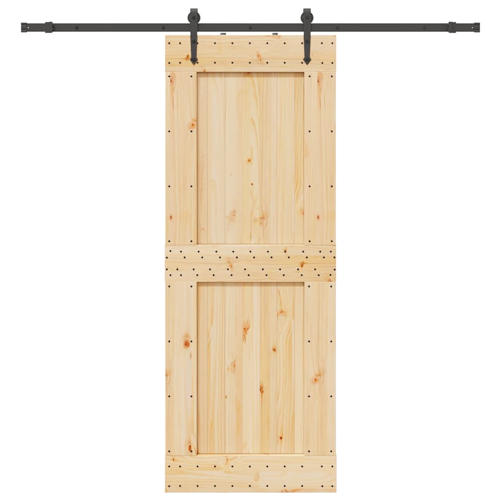 Schuifdeur met beslag 85x210 cm massief grenenhout