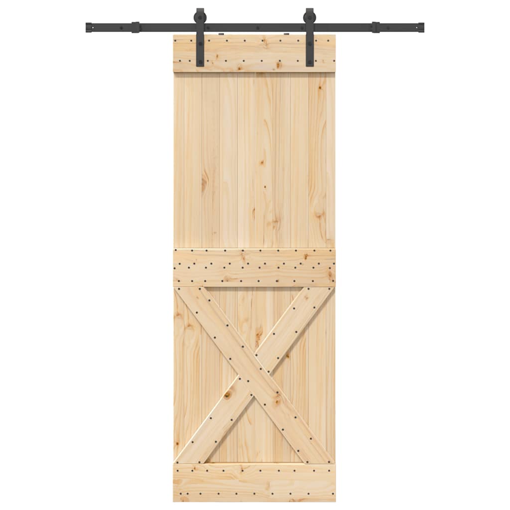 Schuifdeur met beslag 80x210 cm massief grenenhout