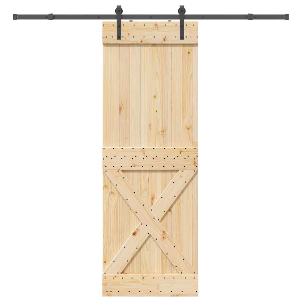 Schuifdeur met beslag 80x210 cm massief grenenhout