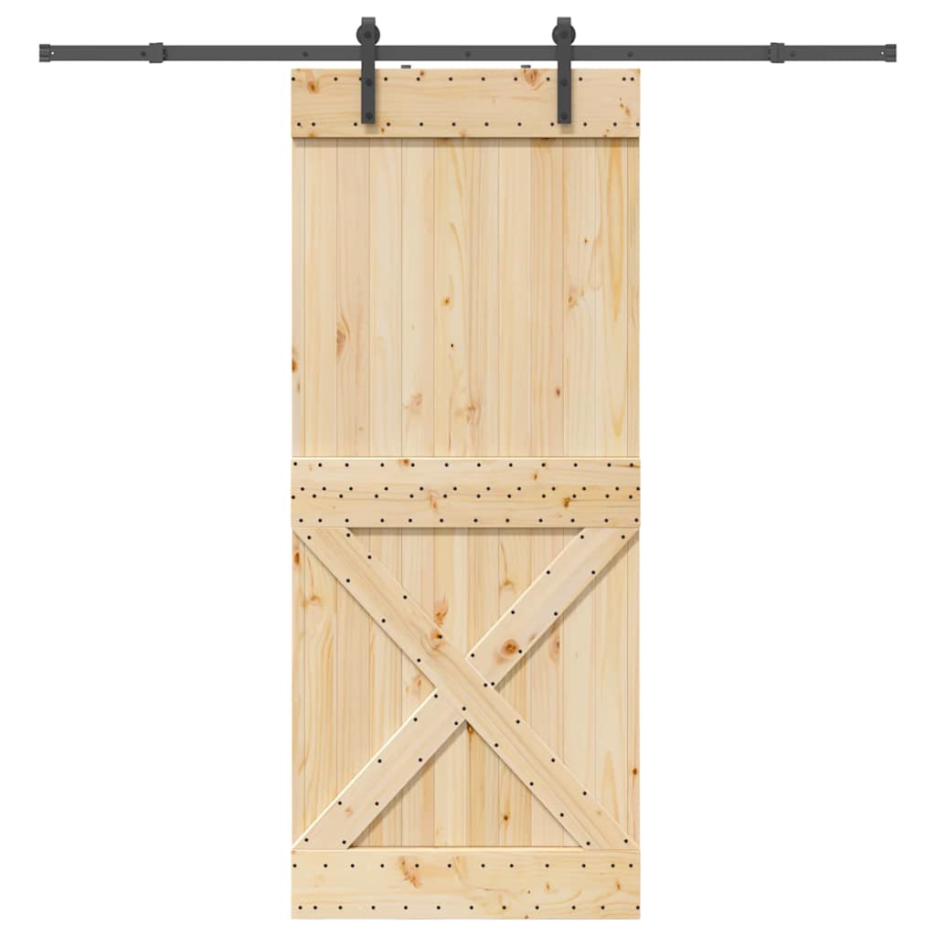 Schuifdeur met beslag 90x210 cm massief grenenhout