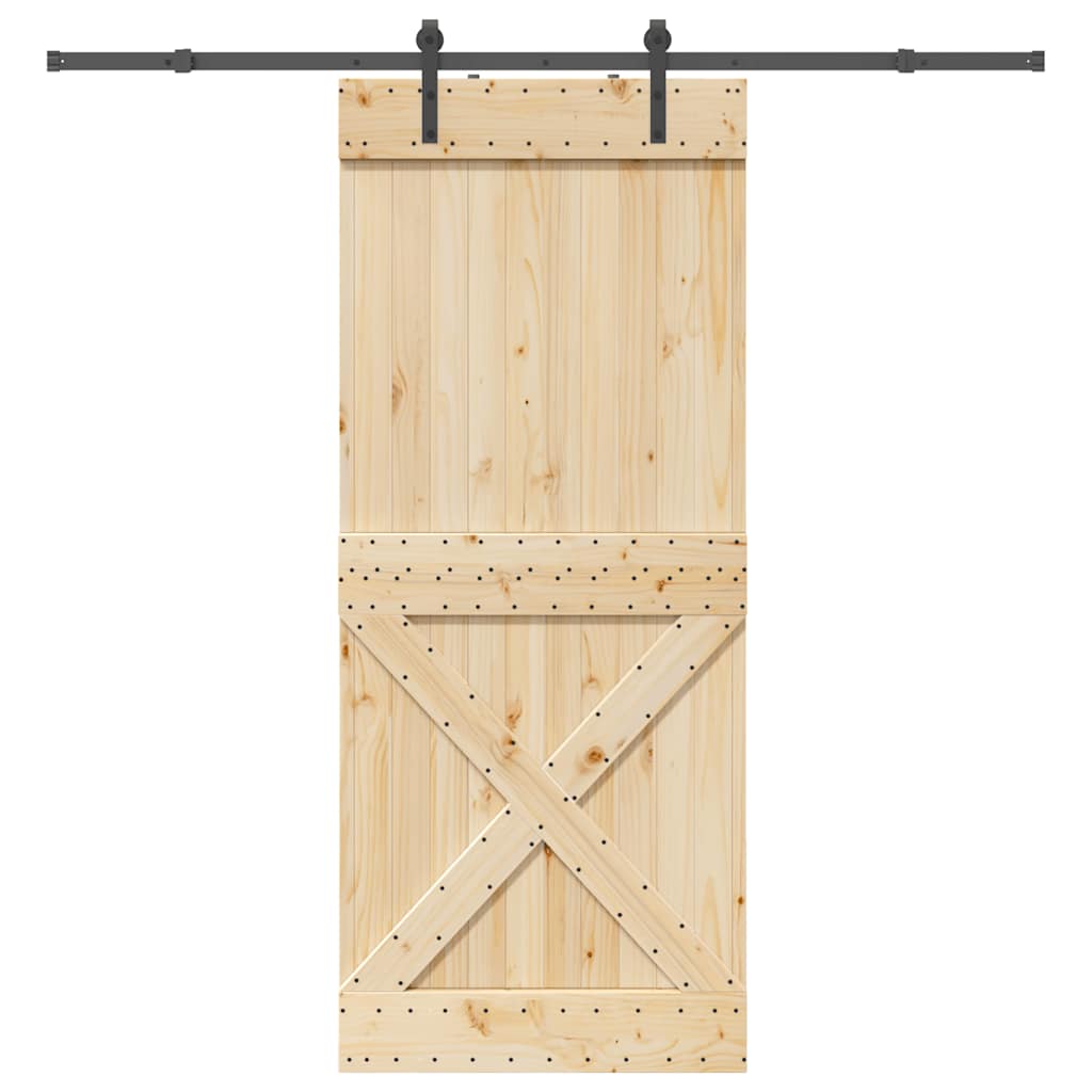 Schuifdeur met beslag 95x210 cm massief grenenhout