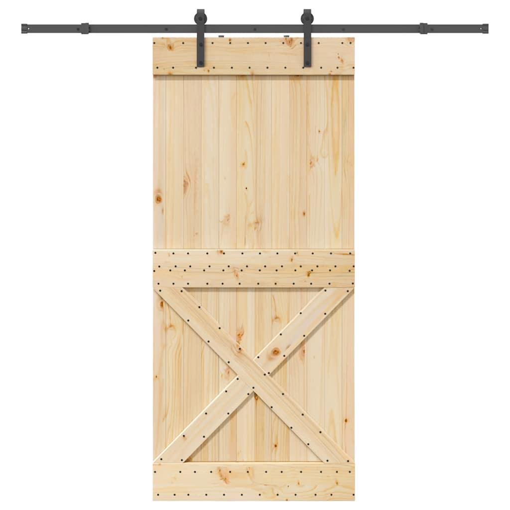 Schuifdeur met beslag 100x210 cm massief grenenhout