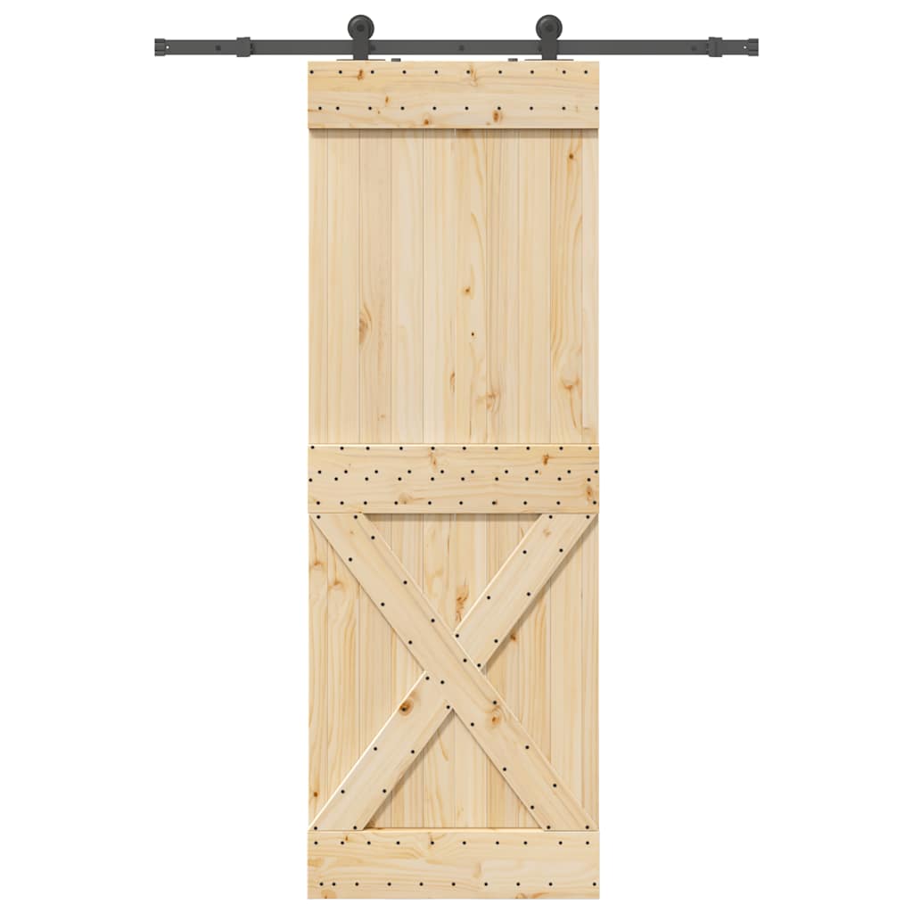 Schuifdeur met beslag 80x210 cm massief grenenhout