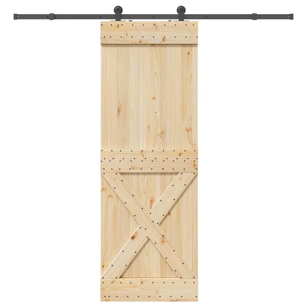 Schuifdeur met beslag 80x210 cm massief grenenhout