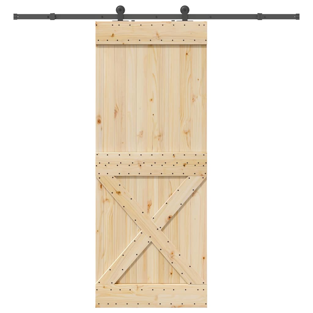 Schuifdeur met beslag 90x210 cm massief grenenhout