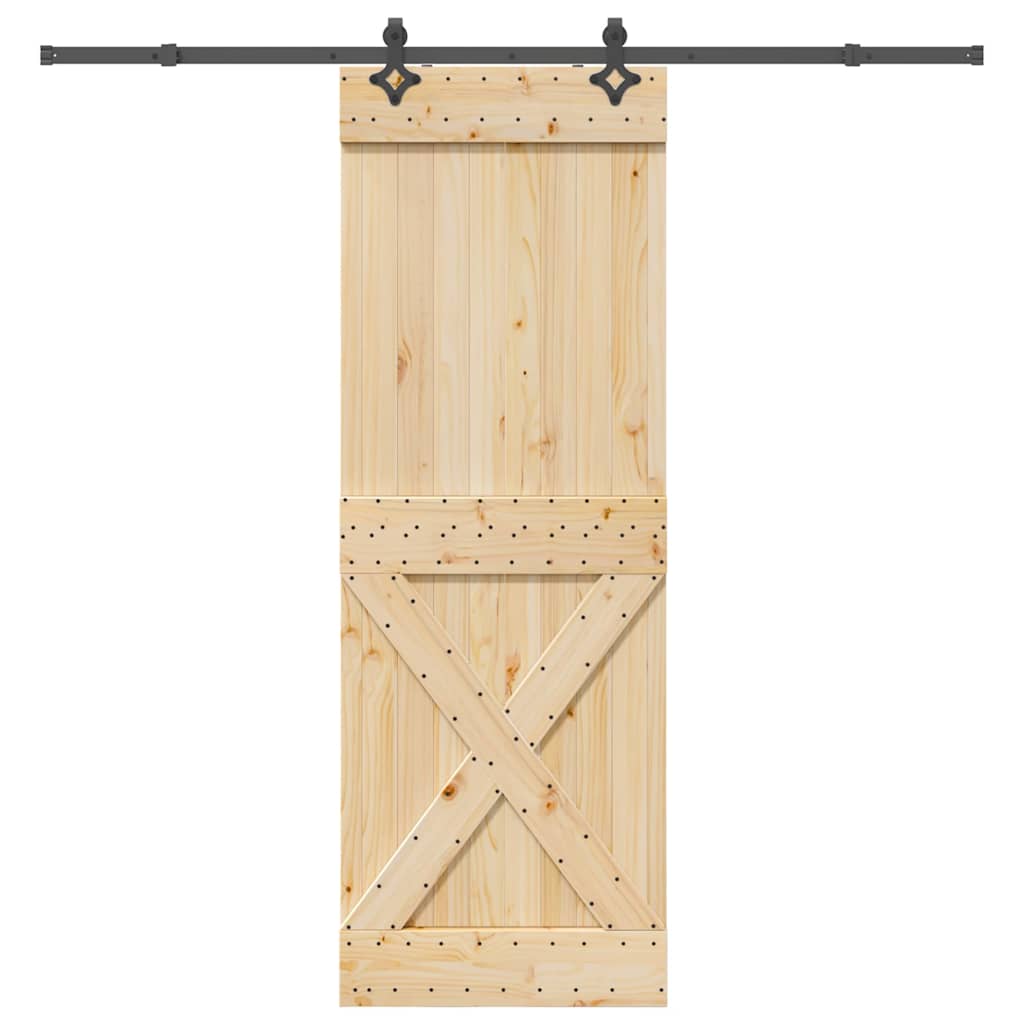 Schuifdeur met beslag 80x210 cm massief grenenhout