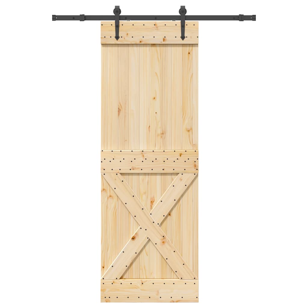 Schuifdeur met beslag 80x210 cm massief grenenhout