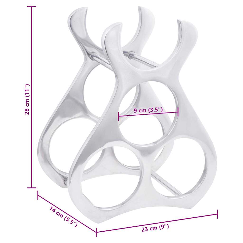 Wijnrek Zilver 23 x 14 x 28 cm Aluminium
