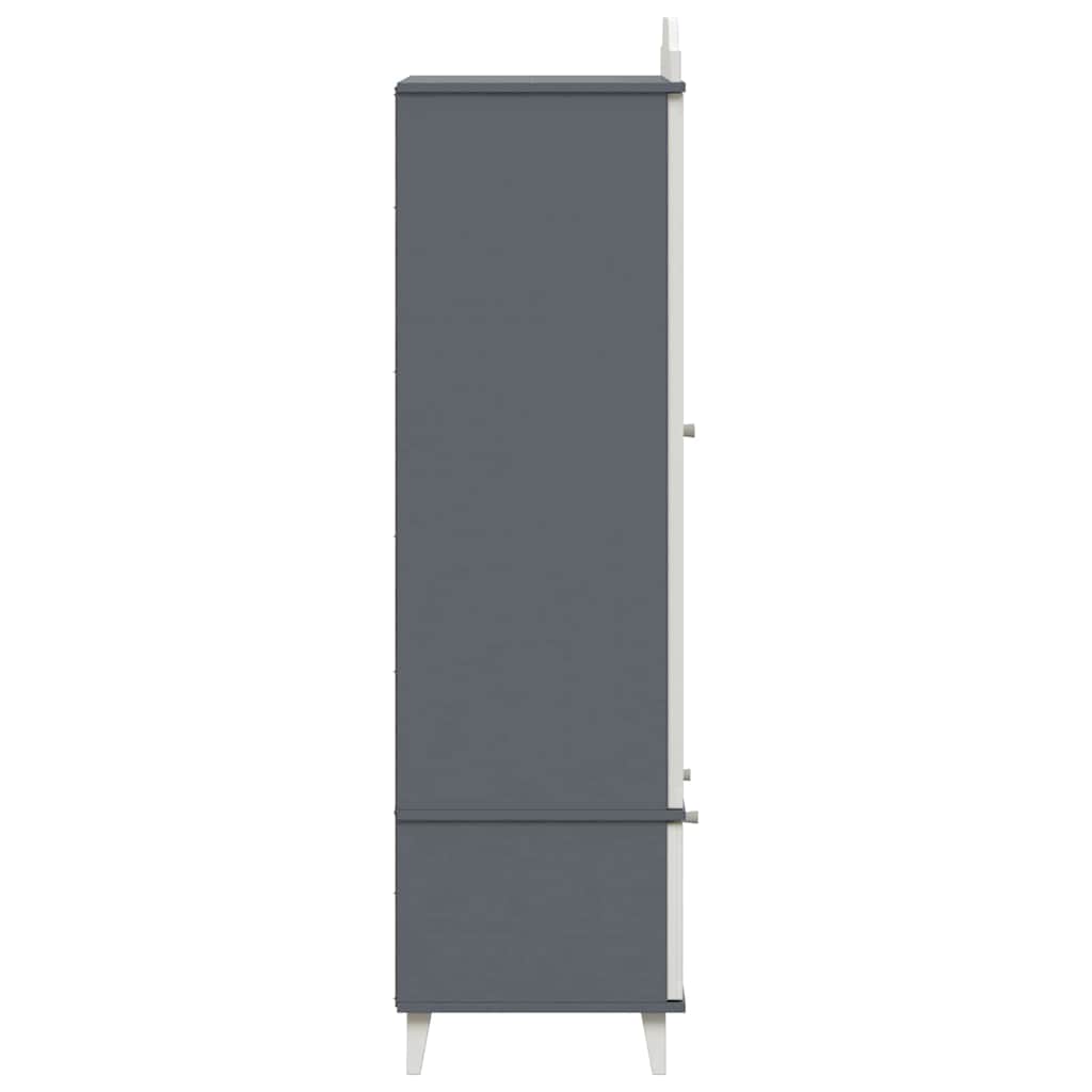 Krijtbord Kast met lade met plank Grijs en wit Bewerkt hout