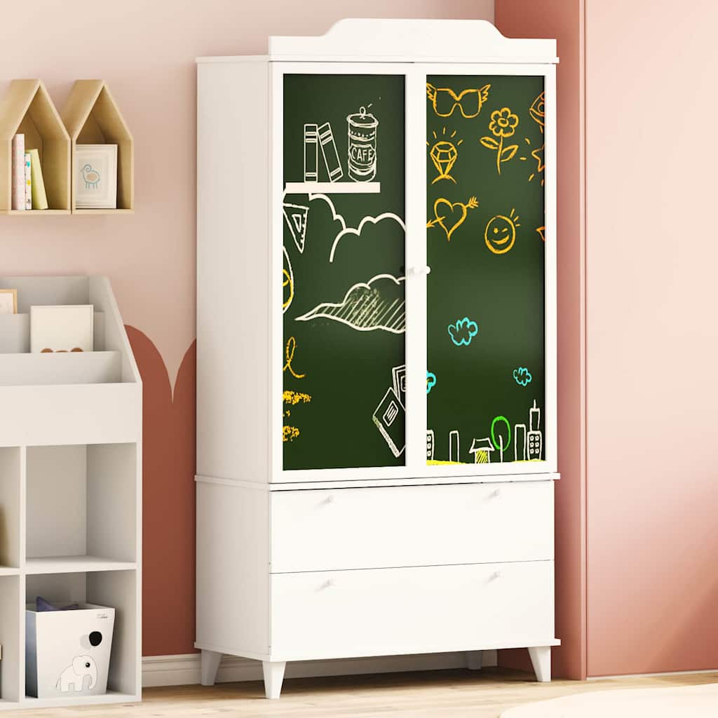 Krijtbord Kast met lade met plank met opslag Wit Bewerkt hout