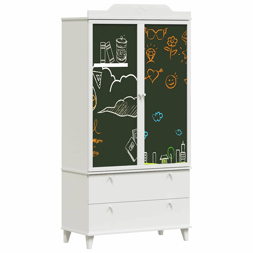 Krijtbord Kast met lade met plank met opslag Wit Bewerkt hout