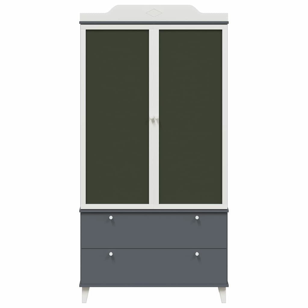 Krijtbord Kast met lade met plank Grijs en wit Bewerkt hout