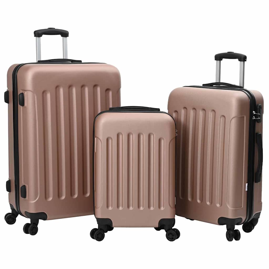 Koffer Set met slot 3 pcs Roségoud 50 x 31 x 78 cm