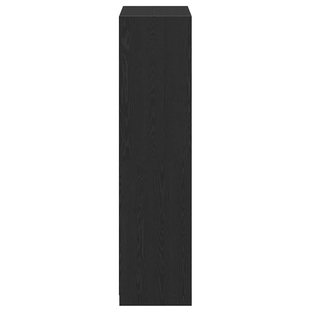 Kledingkast met plank Zwart eiken 80 x 50 x 200 cm Bewerkt hout