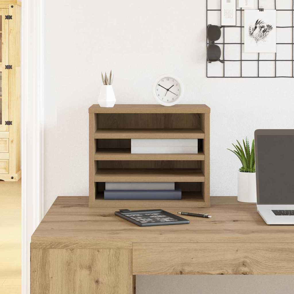 Bureau Organizer artisanaal eikenkleurig 36 x 26 x 29.5 cm