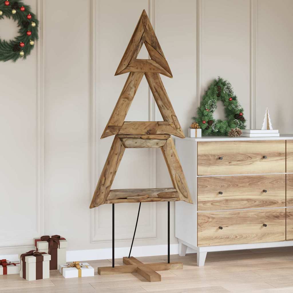 Kerstboom met standaard Bruin 180 cm Massief teakhout