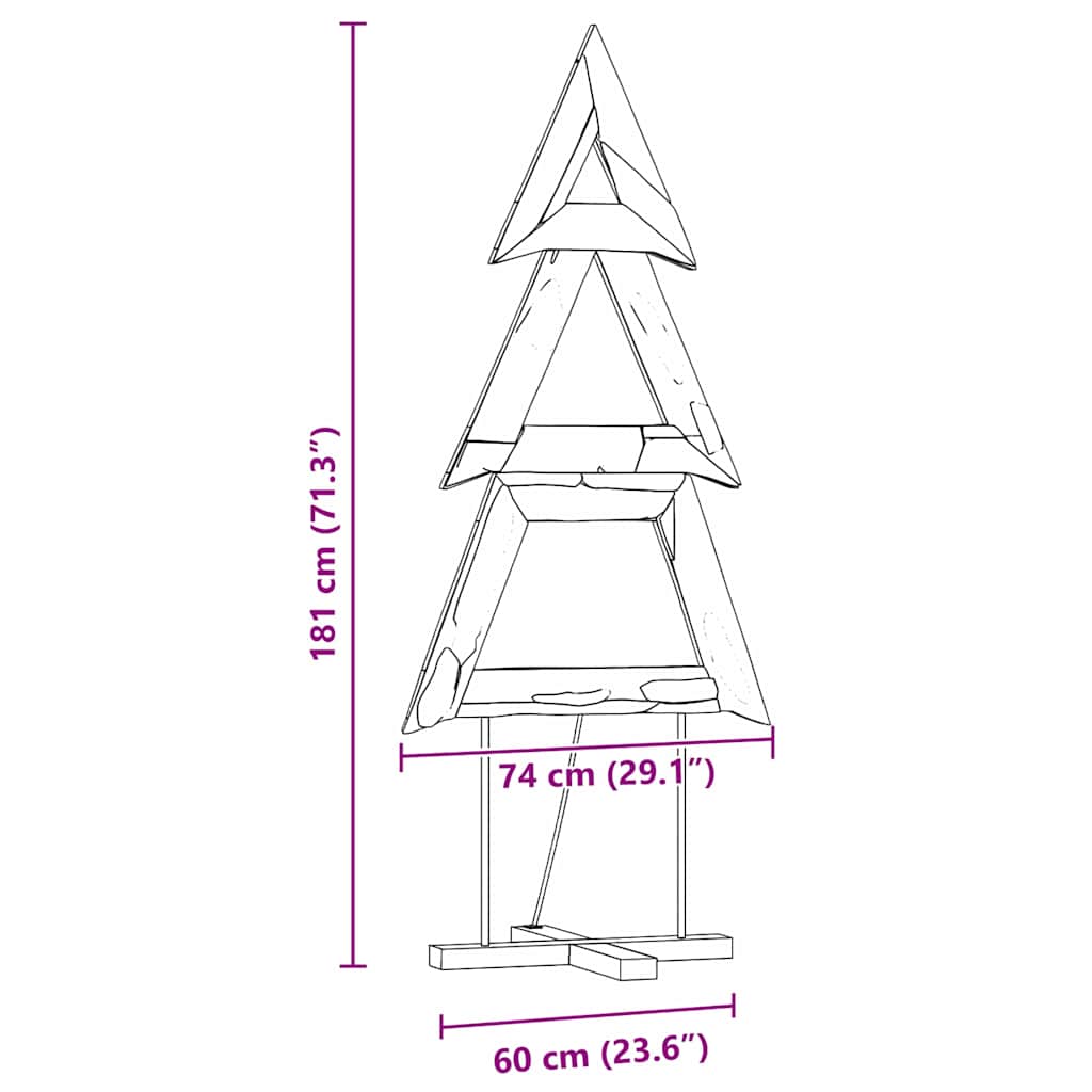 Kerstboom met standaard Bruin 180 cm Massief teakhout